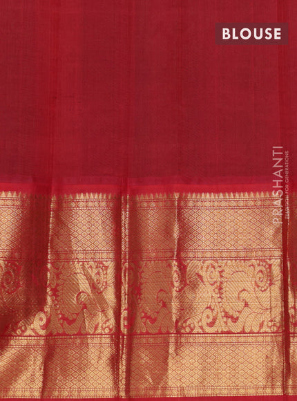 Kuppadam silk cotton saree green and red with zari woven buttas and long annam zari woven border