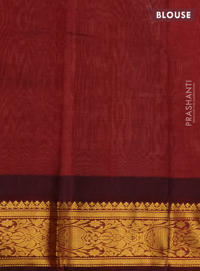 Kuppadam silk cotton saree grey and maroon with allover vairosi pattern & buttas and temple design zari woven border