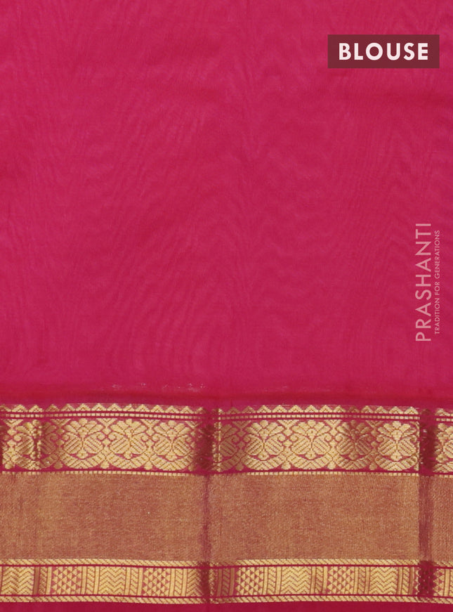 Kuppadam silk cotton saree peach orange and pink with zari woven paisley buttas and zari woven border