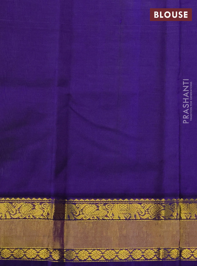 Kuppadam silk cotton saree light green and blue with zari woven buttas and zari woven border