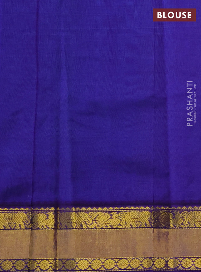 Kuppadam silk cotton saree light blue and blue with zari woven buttas and zari woven border