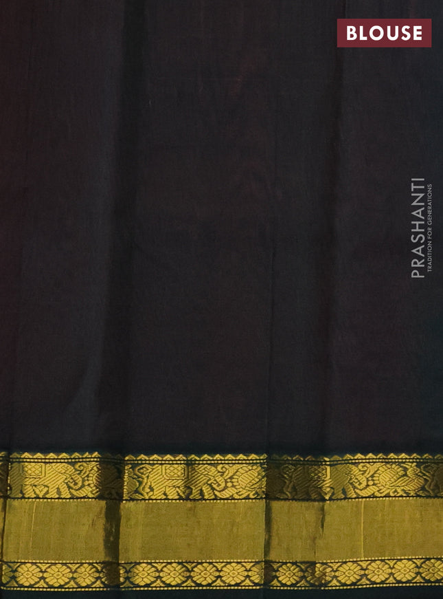 Kuppadam silk cotton saree dark pink and bottle green with zari woven paisley buttas and zari woven border