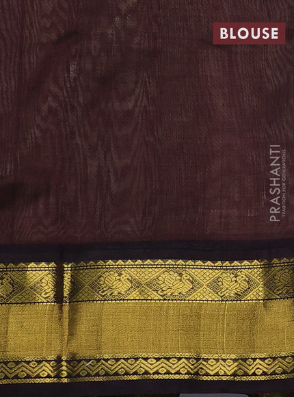 Kuppadam silk cotton saree sandal and coffee brown with annam zari woven buttas and zari woven border