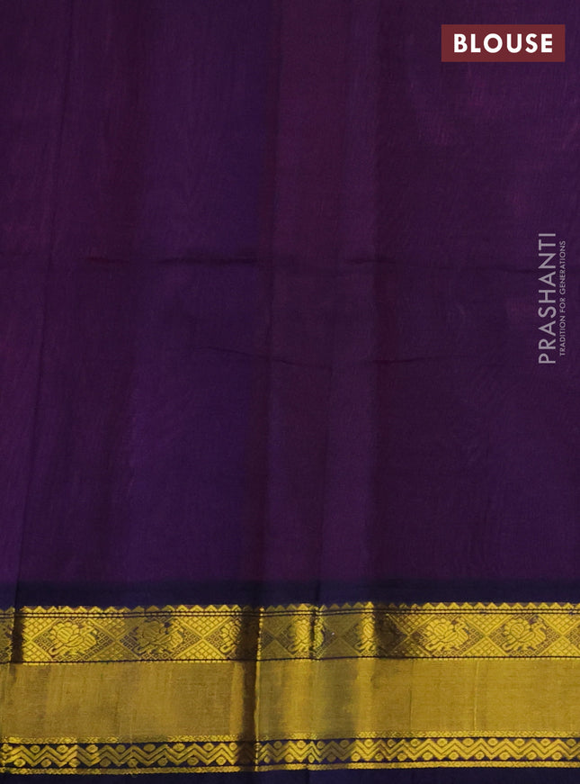 Kuppadam silk cotton saree pink and dark blue with annam zari woven buttas and zari woven border