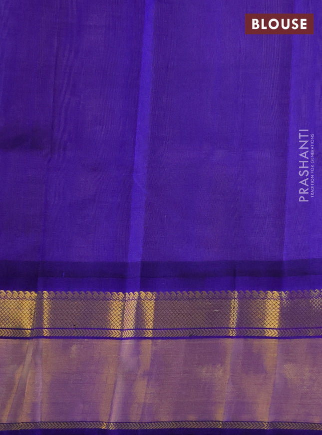 Kuppadam silk cotton saree light green and blue with zari woven buttas and zari woven border
