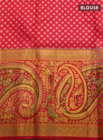 Pure kanchipuram silk saree pastel pink and pink with allover zari woven brocade weaves and long rich zari woven border