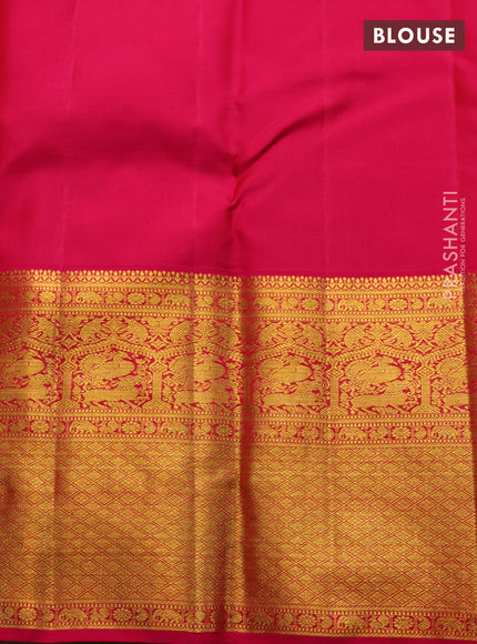 Pure kanchipuram silk saree pista green and pink with allover zari woven brocade weaves and long zari woven border