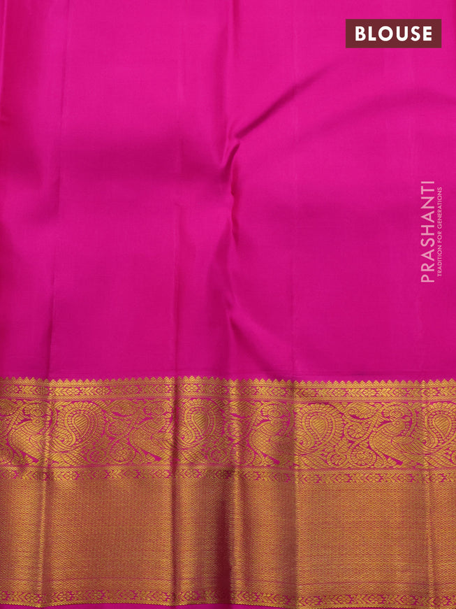 Pure kanchipuram silk saree sandal and pink with allover zari woven brocade weaves and zari woven border