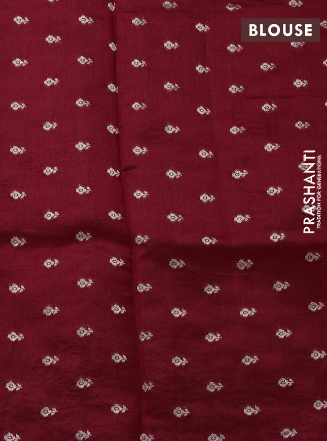 Chiniya silk saree maroon with allover bandhani prints