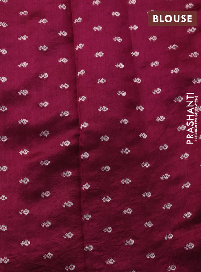 Chiniya silk saree wine shade with allover bandhani prints