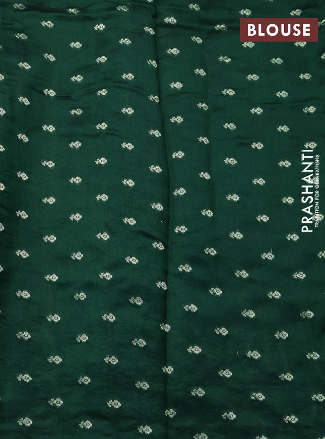 Chiniya silk saree green with allover bandhani prints