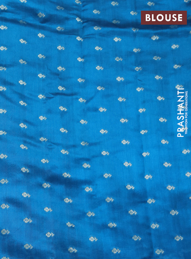 Chiniya silk saree cs blue with allover bandhani prints