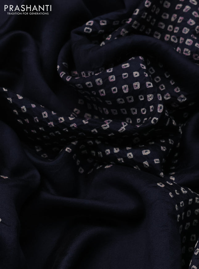 Chiniya silk saree elephant grey with allover bandhani prints