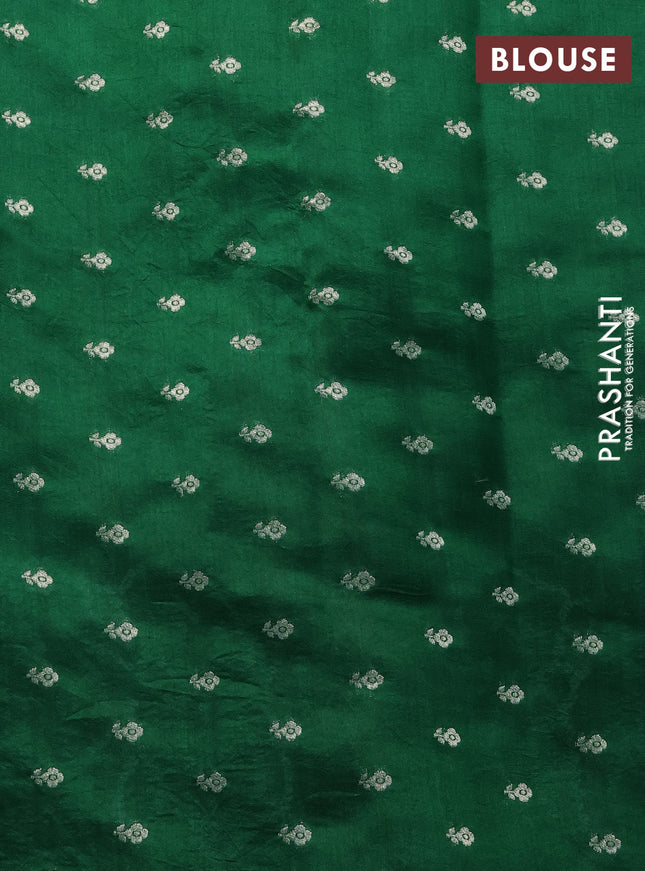 Chiniya silk saree green with allover bandhani prints