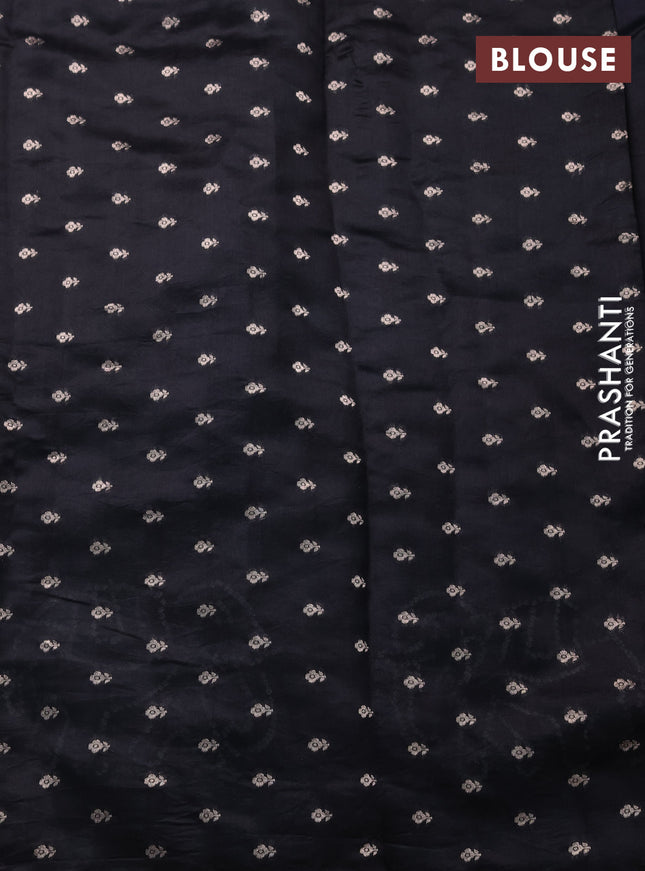 Chiniya silk saree black with allover bandhani prints