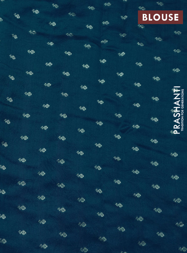 Chiniya silk saree cs blue with allover bandhani prints