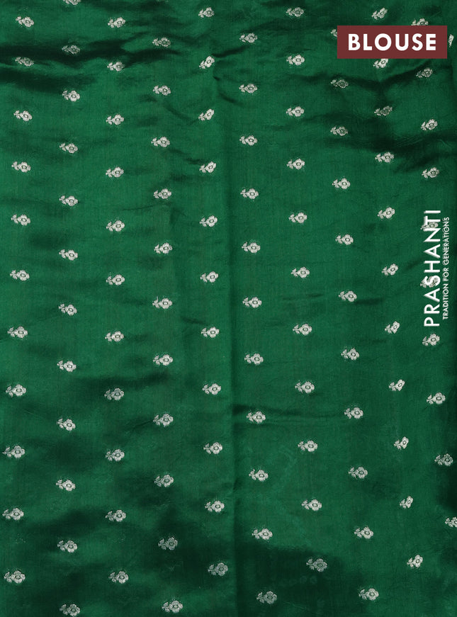 Chiniya silk saree green with allover bandhani prints