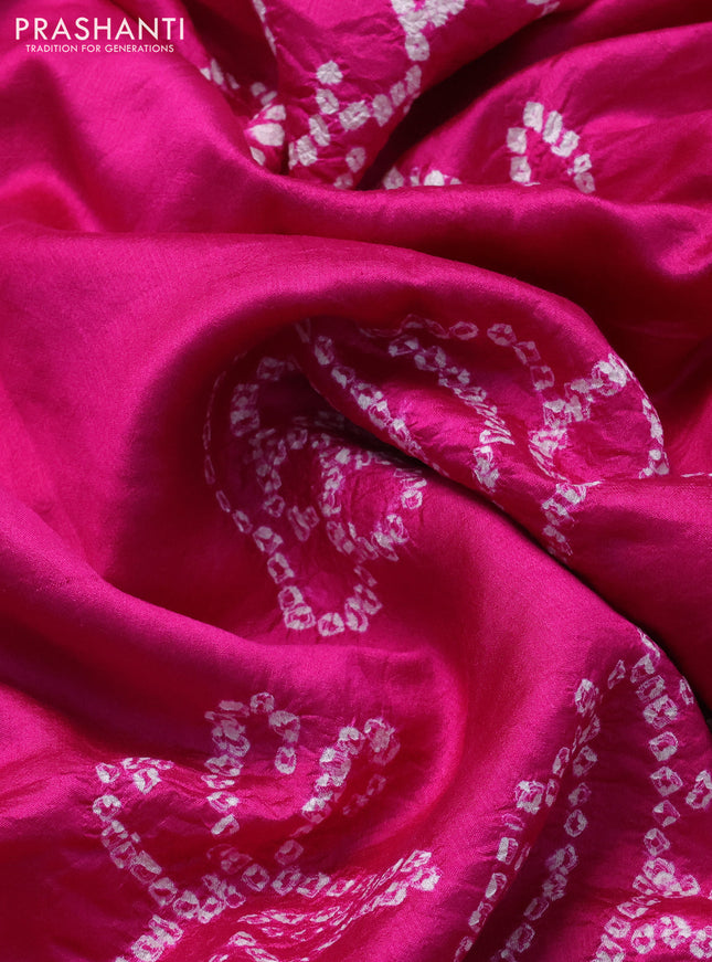 Chiniya silk saree pink with allover bandhani prints