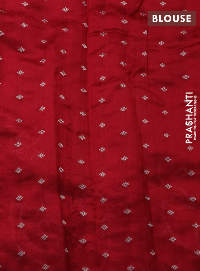 Chiniya silk saree kumkum red with allover bandhani prints