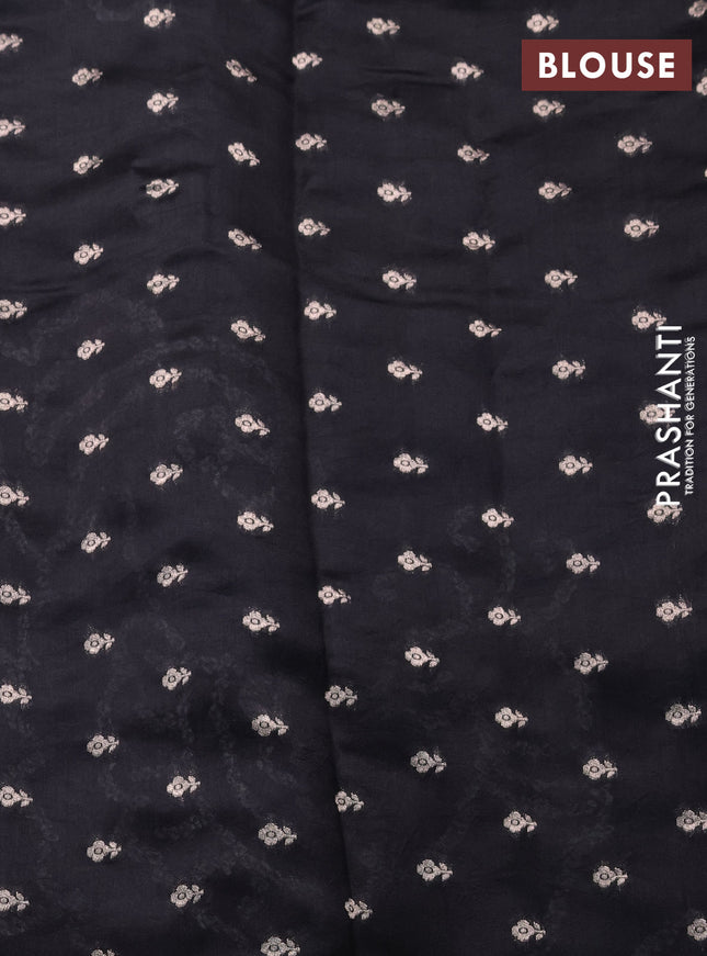 Chiniya silk saree black with allover bandhani prints