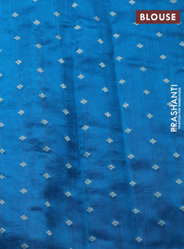 Chiniya silk saree cs blue with allover bandhani prints