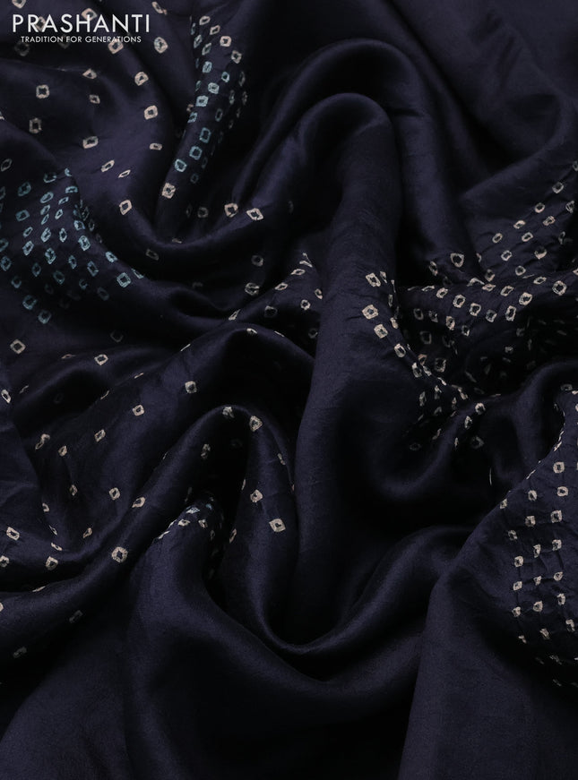 Chiniya silk saree black with allover bandhani prints