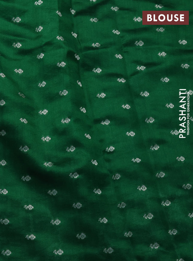 Chiniya silk saree green with allover bandhani prints