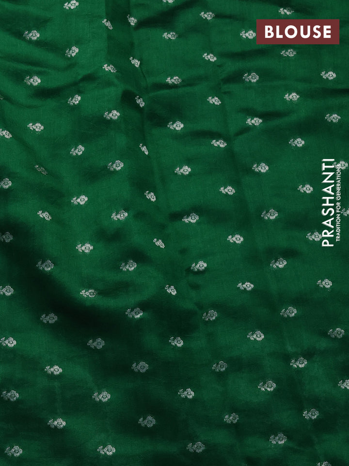 Chiniya silk saree green with allover bandhani prints