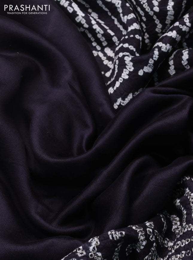 Chiniya silk saree black with allover bandhani prints