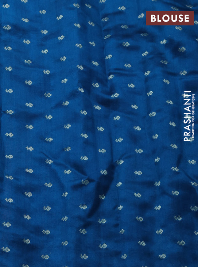 Chiniya silk saree cs blue with allover bandhani prints