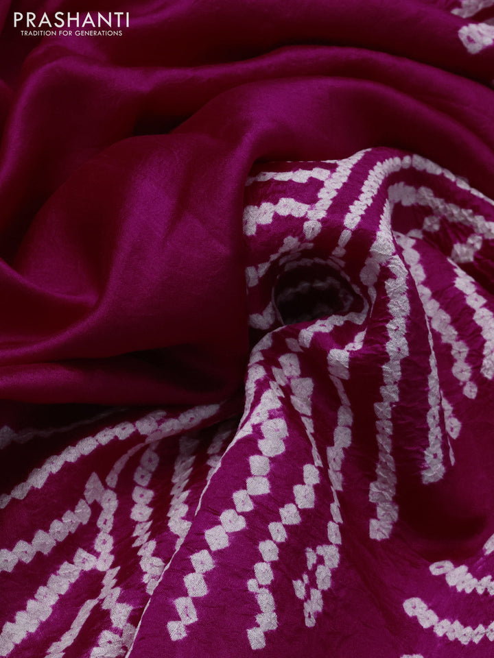 Chiniya silk saree pink with allover bandhani prints