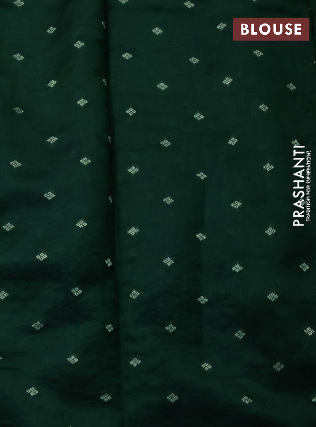 Chiniya silk saree green with allover bandhani prints