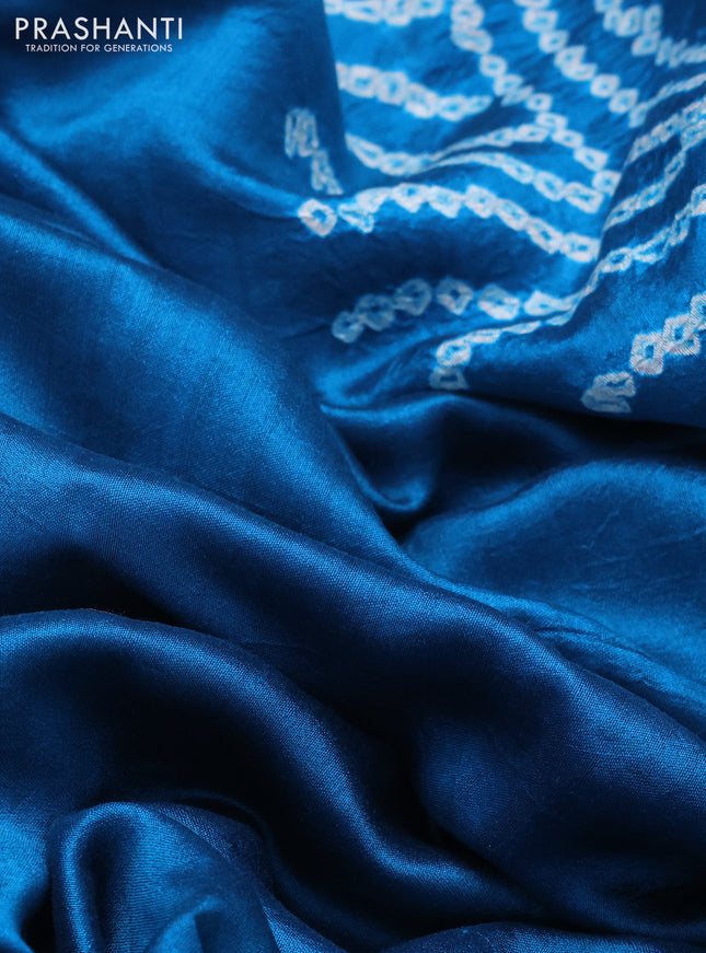 Chiniya silk saree cs blue with allover bandhani prints