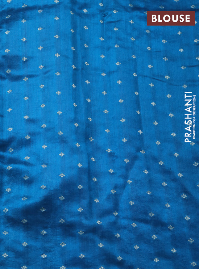 Chiniya silk saree cs blue with allover bandhani prints