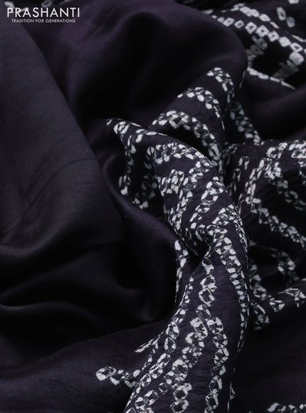 Chiniya silk saree black with allover bandhani prints