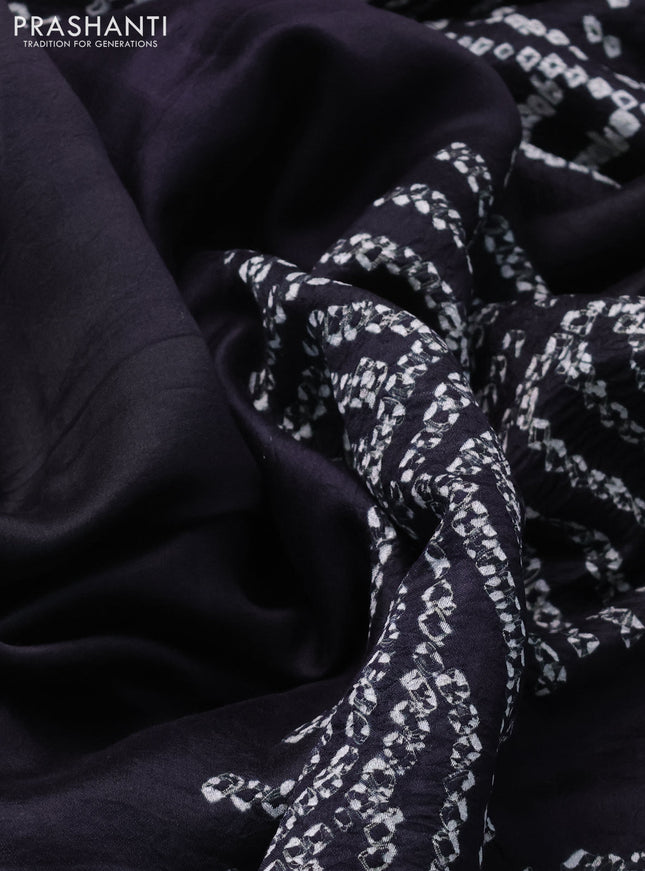 Chiniya silk saree black with allover bandhani prints