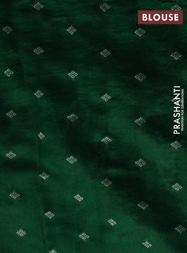 Chiniya silk saree green with allover bandhani prints