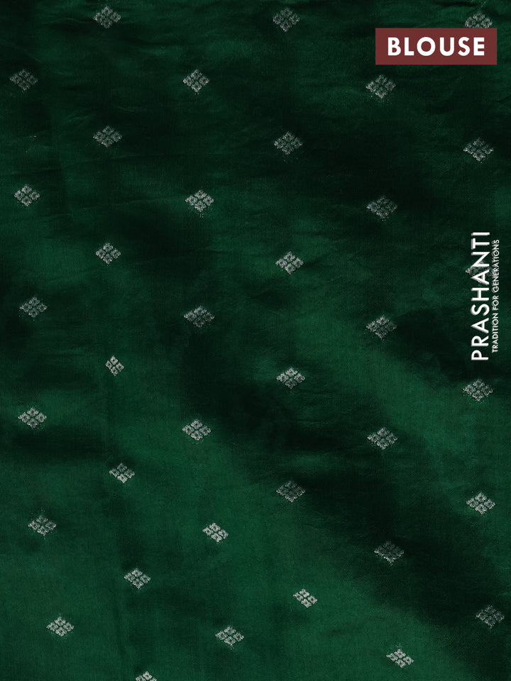 Chiniya silk saree green with allover bandhani prints