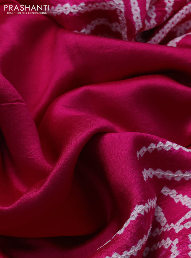 Chiniya silk saree pink with allover bandhani prints