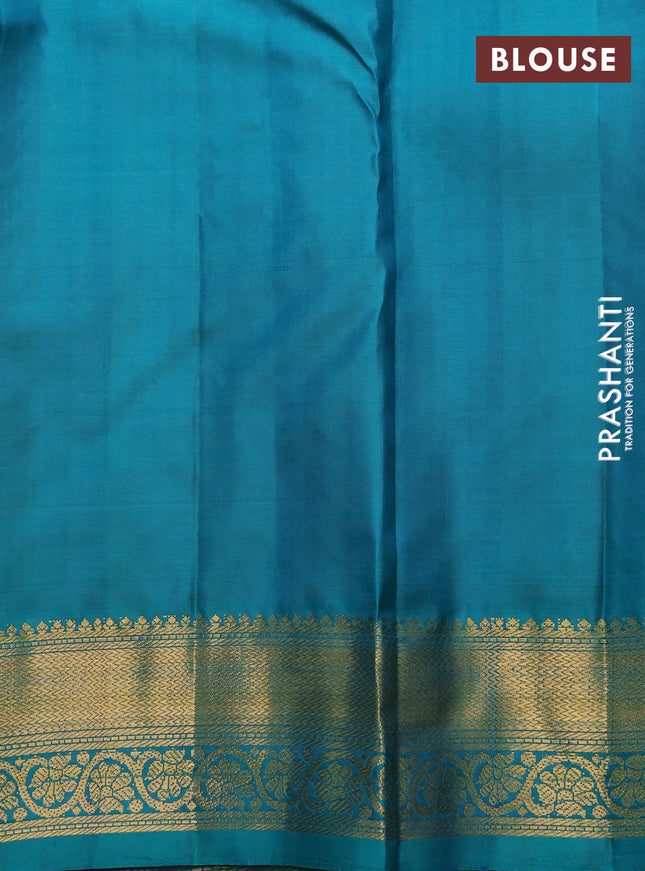 Pure kanchipuram silk saree mauve pink and teal green with allover vairosi pattern & zari buttas and zari woven border