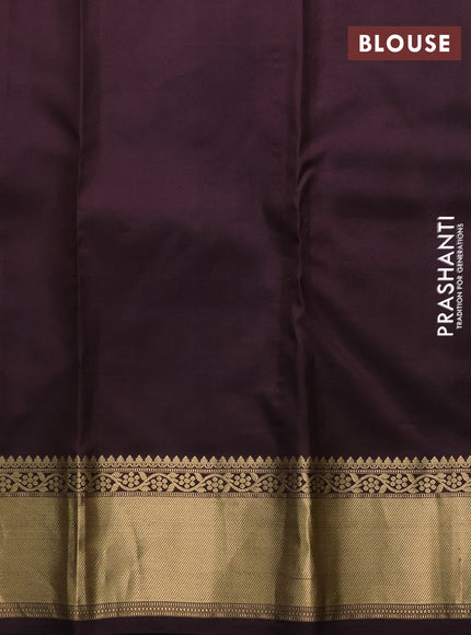 Pure kanchipuram silk saree mustard shade and coffee brown with zari woven 1000 buttas and zari woven border