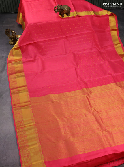 Pure kanchipuram silk saree pink shade with zari woven buttas and zari woven border