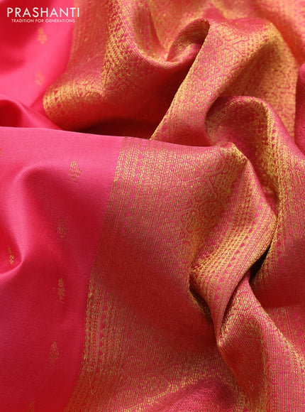 Pure kanchipuram silk saree pink shade with zari woven buttas and zari woven border