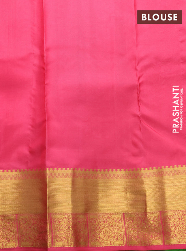 Pure kanchipuram silk saree pink shade with zari woven buttas and zari woven border