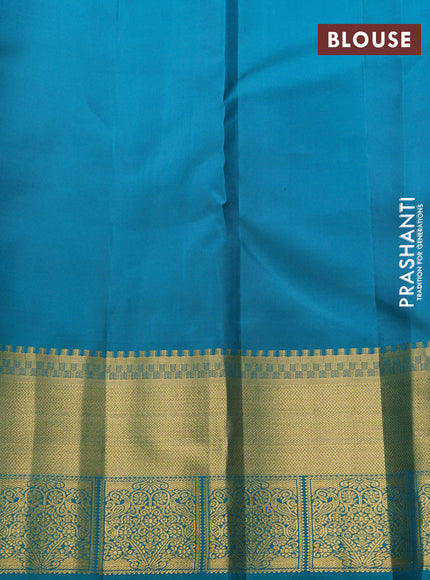 Pure kanchipuram silk saree pastel maroon and teal green with allover zari woven muniya buttas and rich zari woven border