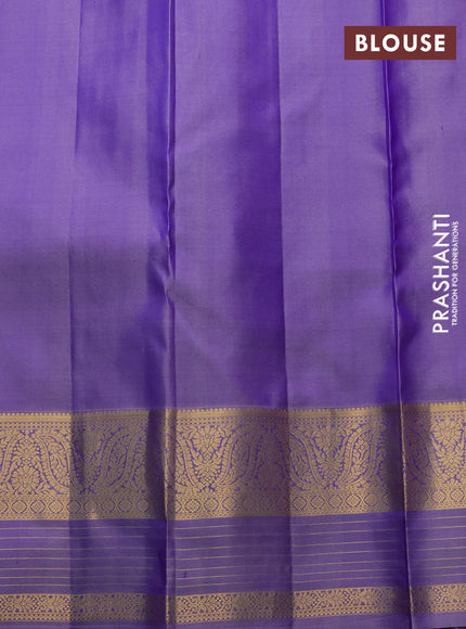Pure kanchipuram silk saree purple and dual shade of violet with annam zari woven buttas and zari woven border