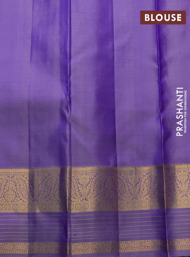 Pure kanchipuram silk saree purple and dual shade of violet with annam zari woven buttas and zari woven border