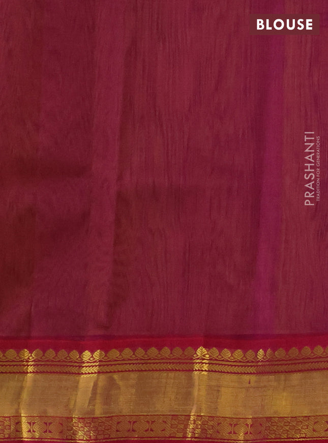 Kuppadam silk cotton saree yellow and purple with zari woven rudhraksha buttas and zari woven border