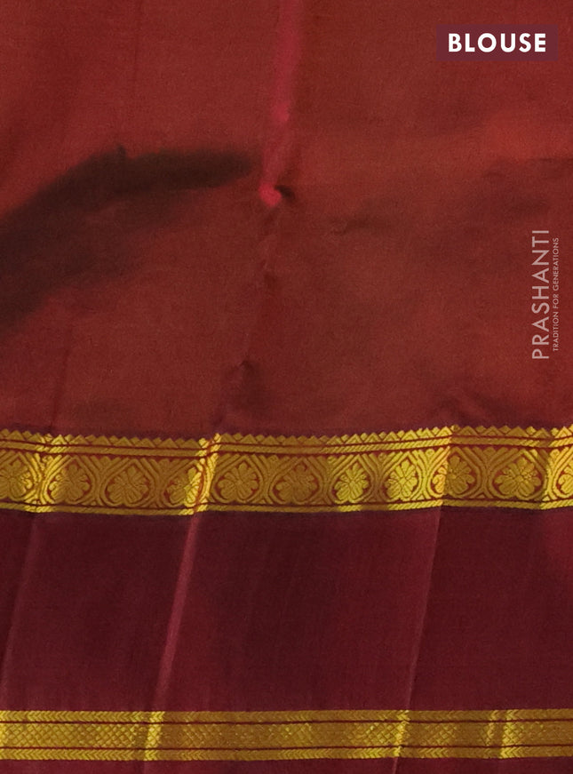 Kuppadam silk cotton saree lime yellow and deep maroon with plain body and rettapet zari woven border