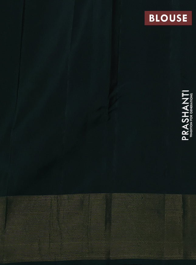 Kanchipuram silk saree wine shade and bottle green with zari woven buttas and zari woven border